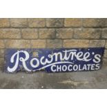 A Rowntree's Chocolates rectangular enamel sign, 60 1/2 x 15".