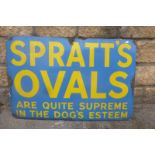 A Spratt's Ovals "are quite supreme in the dog's esteem" rectangular enamel sign by Bruton of