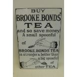 An early Brooke Bonds Tea part pictorial enamel sign with some retouching, by Willing & Co.