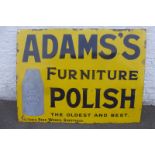 A large Adams's Furniture Polish part pictorial enamel sign, 48 1/4 x 36".