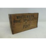 A wooden crate advertising Whiteways Wine Splitlets or Pony.