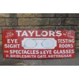 A large and rare Taylor's "for Spectacles & Eye Glasses", of Nottingham part pictorial enamel