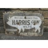 An early Harris of Calne, Wilts. pictorial rectangular enamel sign, depicting a pig in side profile,