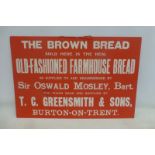 A T.C. Greensmith & Sons of Burton on Trent showcard - "The Brown Bread sold here is the real Old-