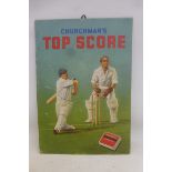 A Churchman's Top Score cigarettes cricketing related showcard, 10 1/2 x 15".