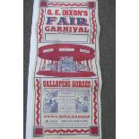 A G.E. DIXON'S Great Fair and Carnival poster showing the galloping horses to the centre, printed by