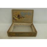 A Rialto Chocolate Assortment cardboard counter top dispensing box with pictorial label to the
