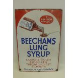 A Beechams Lung Syrup part pictorial rectangular enamel sign, 20 x 30".