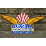 A decorative oil on board advertising Aeroshell, 28 x 14".