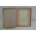 An autograph album containing 19th Century autographs, including Randlph Churchill, John Bright (