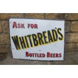 A Whitbread's Bottled Beers rectangular enamel sign by Stainton, 27 x 20 3/4".