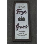 A Fry's Chocolate narrow advertising mirror, in original stamped frame, 11 1/2 x 29 3/4".