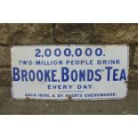 An unusual and early enamel sign - "2,000,000 drink Brooke, Bonds' Tea every day", by Falkirk