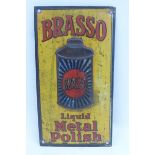 A Brasso Liquid Metal Polish embossed pictorial tin finger plate, 3 1/2 x 6 1/2".