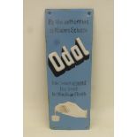 A rare Odol "the best for mouth and teeth" enamel finger plate, with minor retouching to lower edge,