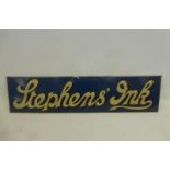 A Stephens' Ink embossed tin rectangular sign, 24 x 6".