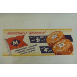 A Mudd's of Grimsby rectangular fish poster - "Burgee from 4d each", 20 x 7 1/2".