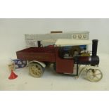 A boxed Mamod Steam Wagon in a new colour of brown/cream, the model in excellent condition, possibly