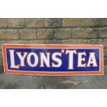 A Lyons' Tea rectangular enamel sign with good gloss, 59 x 17 3/4".