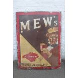 A Mew's brewery of the Isle of Wight rectangular enamel sign, 30 x 39".