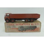 DINKY SUPERTOYS - Foden Diesel 8-Wheel Wagon, 1st cab version, no. 501, brown with silver flash,