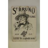 A St. Bruno Flake pictorial black and white showcard, of small size, 7 x 10".