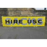 A Sacks Hire USC rectangular advertising sign, 72 x 18".