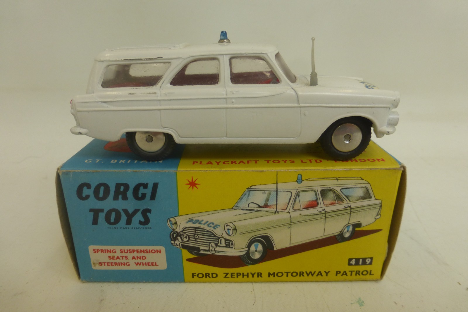 CORGI TOYS - Ford Zephyr Motoring Patrol, no. 419, in excellent/near mint condition, box in - Image 2 of 2