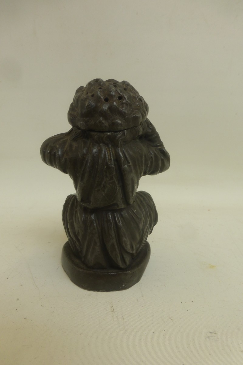 A spelter pepper pot "Oh 'Tis Hot". - Image 2 of 2