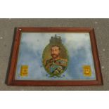 A large Colman's Mustard pictorial advertising mirror depicting an image of King George V to the