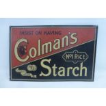 A Colman's No.1 Rice Starch rectangular tin advertising sign, 17 x 11".