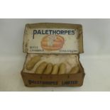 A Palethorpes' Royal Cambridge Sausages cardboard box with bright label inside the lid and six dummy