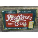 A Rowntree's Elect Cocoa part pictorial rectangular enamel sign, 19 x 12".