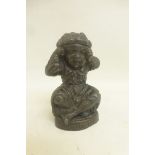 A spelter pepper pot "Oh 'Tis Hot".