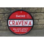 A Craven A "will not affect your throat" circular enamel sig, with very good gloss, 23 1/4"