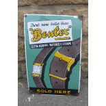 A Bentex "ultra modern watches and straps" pictorial enamel sign, 12 x 18".