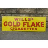 A Wills's Gold Flake Cigarettes rectangular enamel sign in excellent condition, 36 x 12".