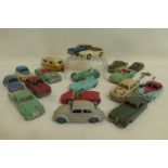 DINKY TOYS - a good collection of good and playworn model cars including Jaguar D type, Jaguar XK120