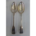 A silver serving spoon, London 1850 by Henry Lias & Henry John Lias; also another London 1847 by