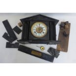 An Edwardian marble mantle clock for restoration.