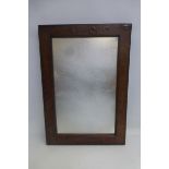 A burr elm country made rectangular wall mirror.