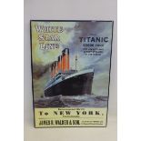 A decorative sign depicting the 'Titanic'.