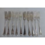 Ten Georgian and later silver forks.