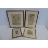 AFTER AUGUSTUS JOHN - four framed and glazed prints, various portraiture studies.