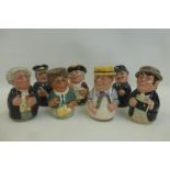 A group of seven Royal Doulton toby jugs from the Doultonville Collection: Rev. Cassock, Mr Brisket,