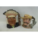 Two Royal Doulton character jugs Wyatt Earp D6711 and North American Indian D6611.