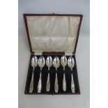 A cased set of six silver teaspoons, maker Arthur Price & Co. Ltd, Birmingham 1928.