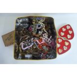 A quantity of assorted costume jewellery etc.