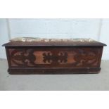 An unusual rectangular rosewood lidded box.