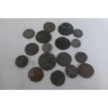 16 Roman coins, one holed.